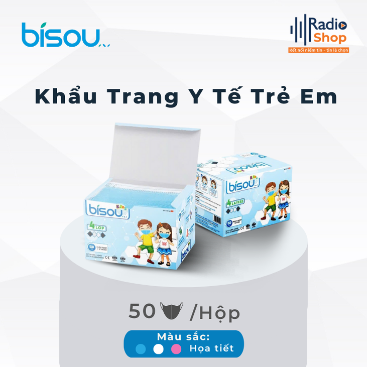Khẩu trang y tế trẻ em dành cho bé từ 5 - 12 tuổi